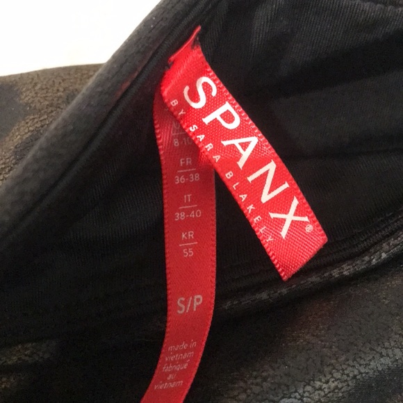 Spanx Leggings Womens Small Leopard Shine Faux Leather Animal Print 20270R Luxe - Picture 4 of 14